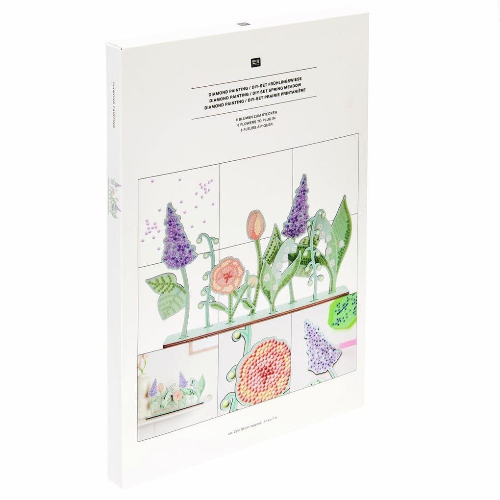Diamond Painting DIY-Set, Frühlingswiese // ca. 29 x 18 cm. 26-teilig