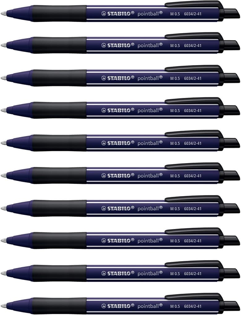STABILO Druck-Kugelschreiber pointball NatureCOLORS Wildflower Edition, 10er Set- preußischblau