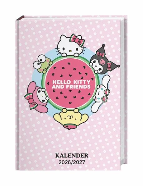 Hello Kitty 17-Monats-Kalenderbuch A5 2027 - 17 Monate. Von August 2026 bis Dezember 2027