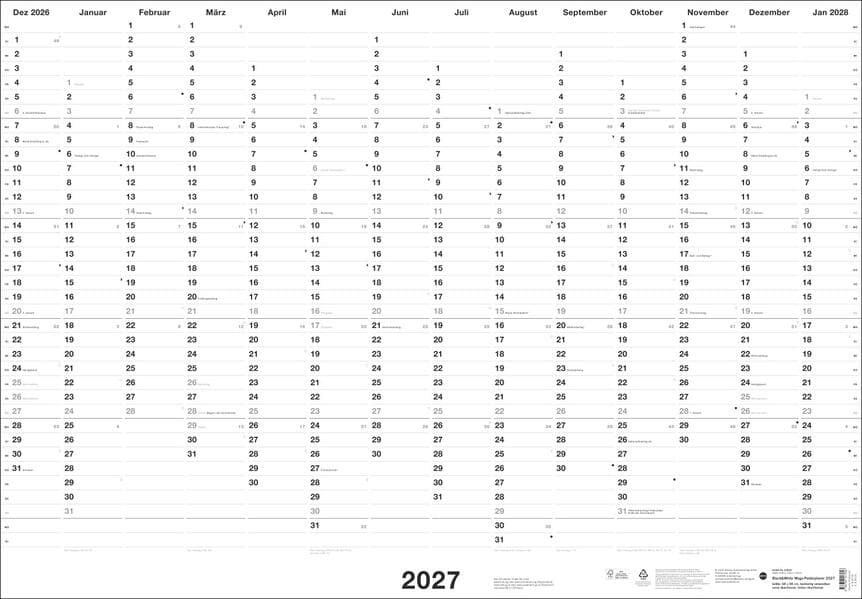 Black&White Mega-Posterplaner 2027