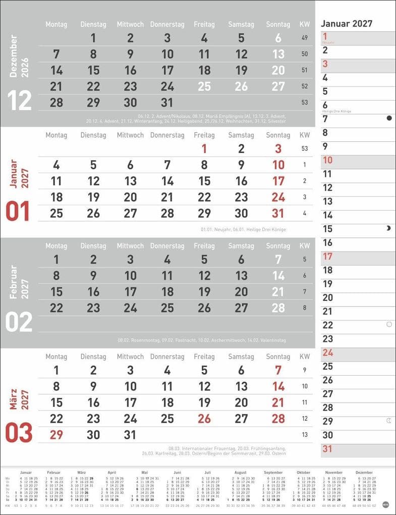 4-Monats-Planer, rot 2027