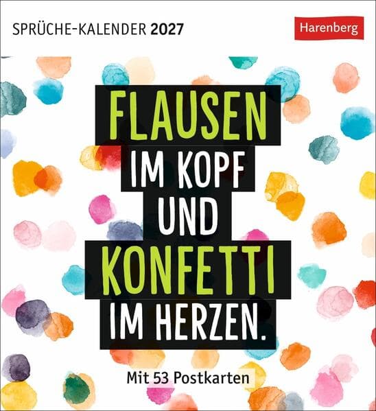 Positive-Sprüche-Kalender Postkartenkalender 2027 - mit 53 Postkarten