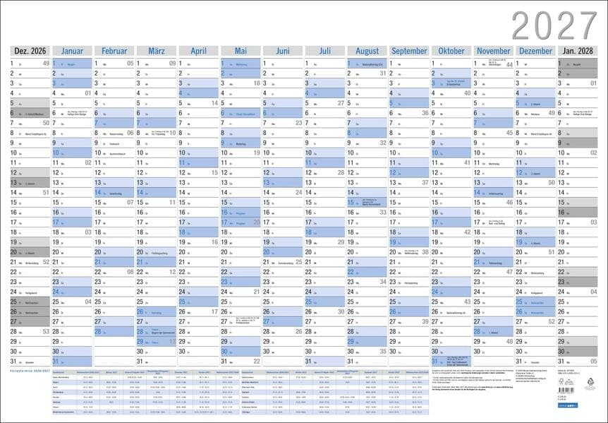 Wandplaner Neutral 2027