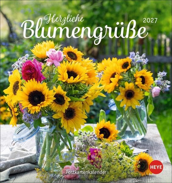 Herzliche Blumengrüße Postkartenkalender 2027