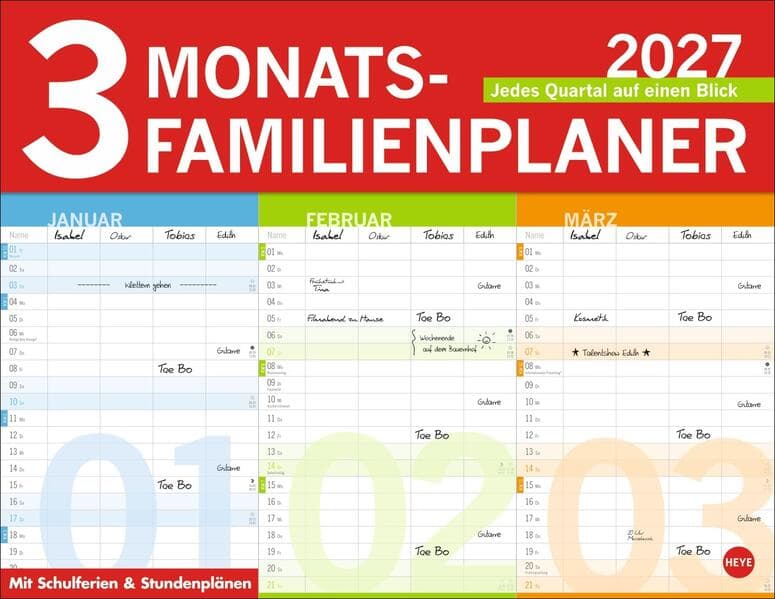 3-Monats-Familienplaner 2027
