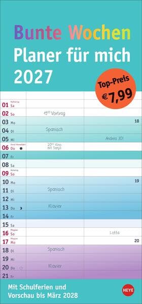 Bunte Wochen Planer für mich 2027