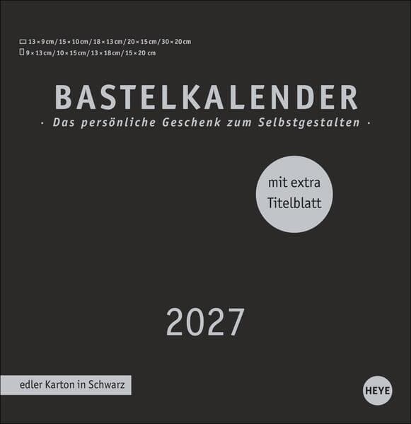 Premium-Bastelkalender schwarz groß 2027