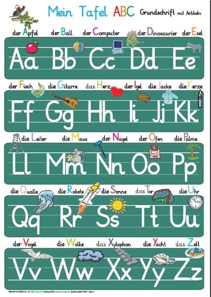 Mein Tafel-ABC in Grundschrift mit Artikeln