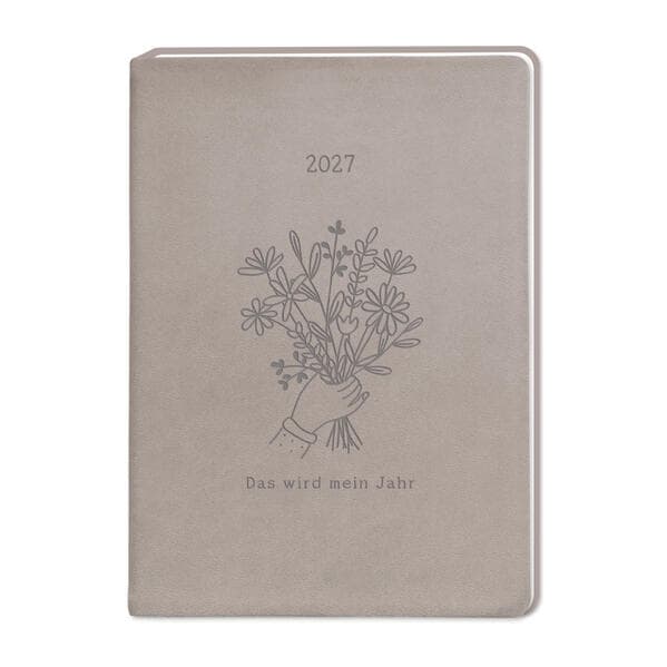 Terminplaner Lederlook 2027 Taupe