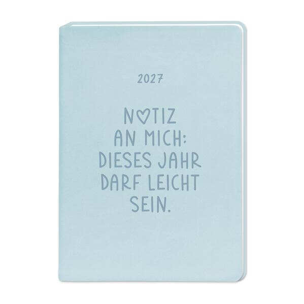 Terminplaner Lederlook 2027 Hellblau