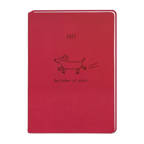 Terminplaner Lederlook 2027 Rot