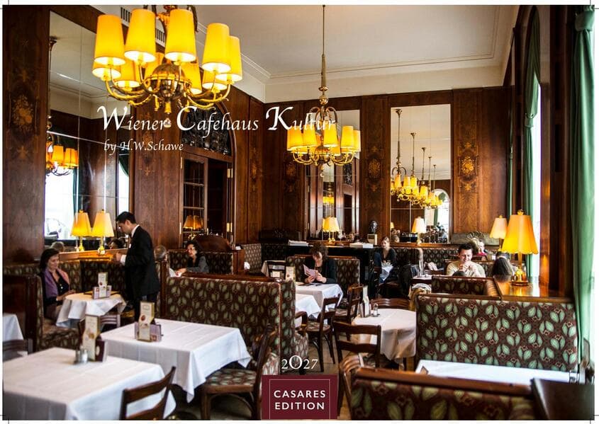 Wiener Caféhaus Kultur Kalender 2027 - Wandkalender | Fotokalender| Österreich Kalender | Alpenländer 35x50cm Grosses Format | Historische & Kulturelle Kaffeehaus Motive | . & Geschenkidee