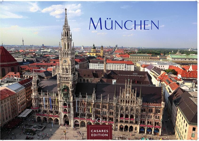 München Kalender 2027 - Wandkalender | Fotokalender Deutschland 50x35cm - faszinierende Ansichten von Marienplatz bis Alpenpanorama
