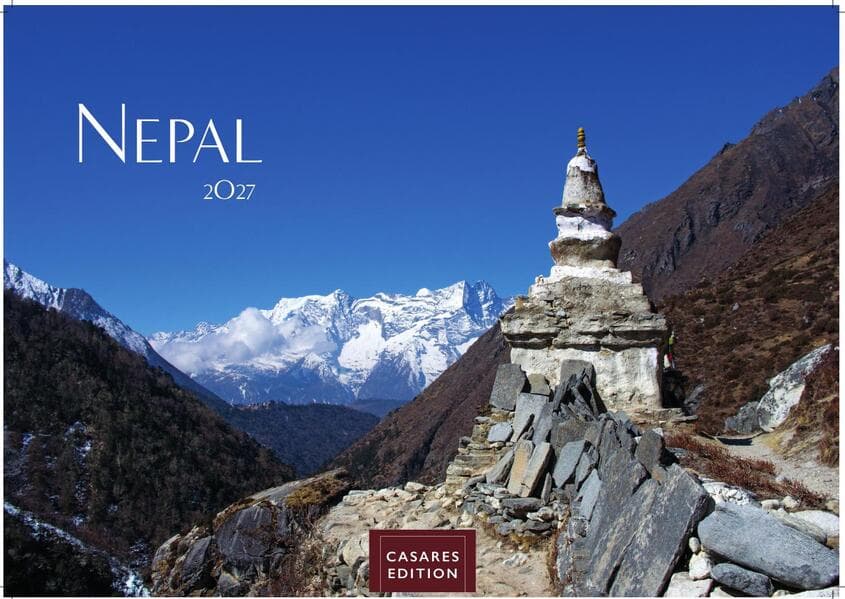 Nepal Kalender 2027 - Wandkalender | Fotokalender Asien 35x50cm Grosses Format - Atemberaubende Fotos der Himalaya-Gipfel, Tempel und heiligen Stätten Nepals