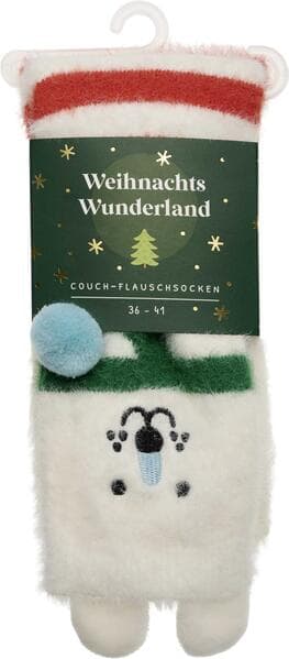 Weihnachtswunderland, Couch-Flauschsocken, Eisbär