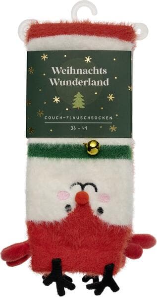 Weihnachtswunderland, Couch-Flauschsocken, Rentier
