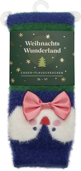 Weihnachtswunderland, Couch-Flauschsocken, Pinguin