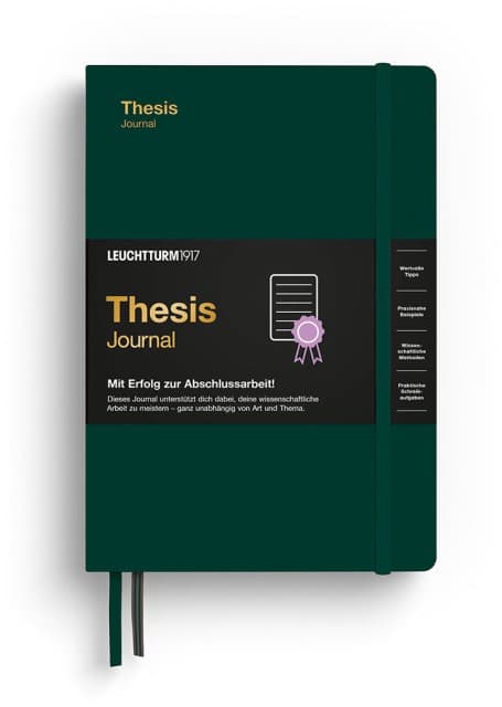 Thesis Journal Medium (A5), Hardcover, Forest Green, Deutsch