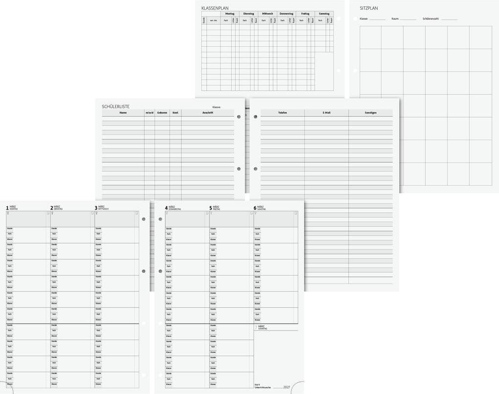 Wochen-Ersatzkalendarium 2026/2027 | 230×297 mm