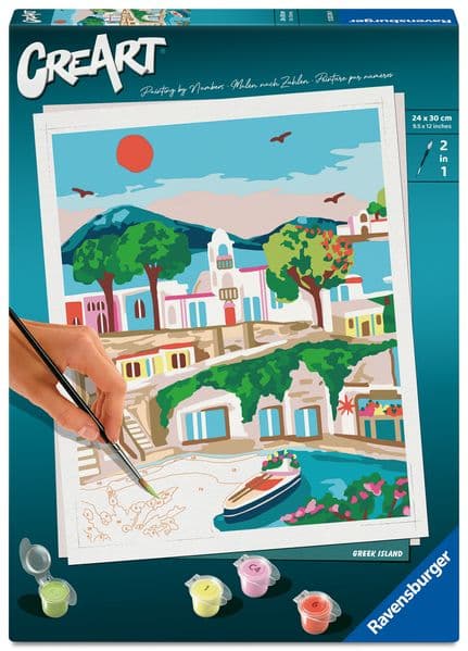 CreArt, Malen nach Zahlen Adults Trend - Griechische Insel