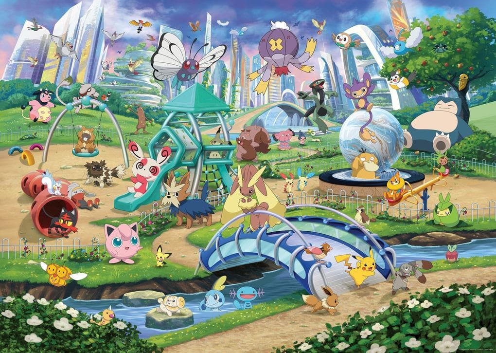 Erwachsenenpuzzle 1000 Teile - Pokémon - Eevee and Park