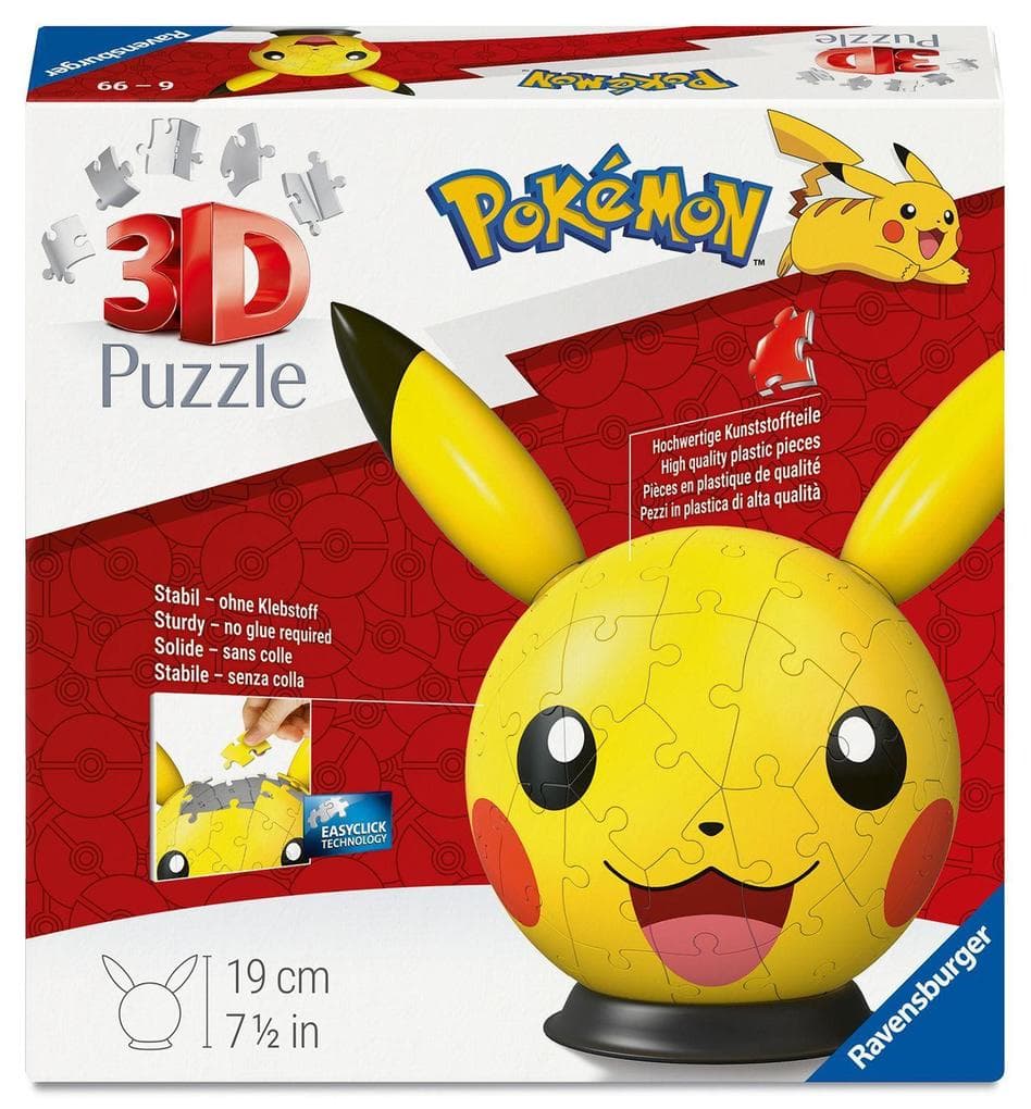 Puzzle-Ball Pokémon Pikachu mit ansteckbaren Ohren