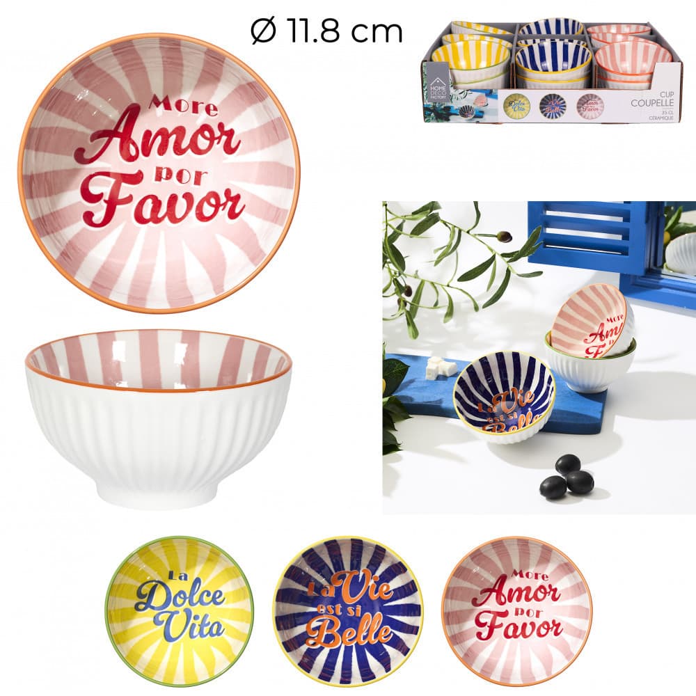 Dolce Vita Schale, 11,8 cm Durchmesser, 3- fach sortiert