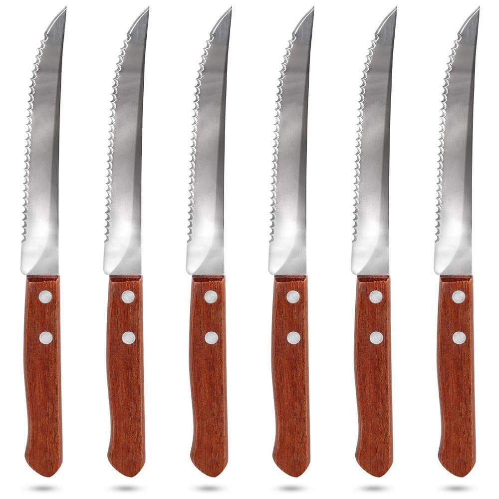 Steak- und Burgermesser aus Stahl 20,5 cm 6-tlg.