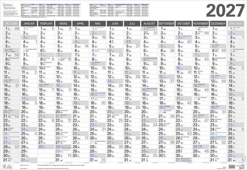 Großer Wandtimer 2027