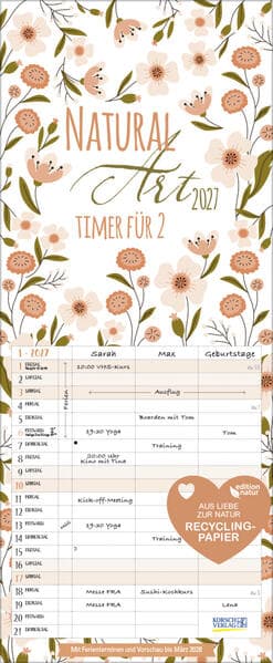 Natural Art Timer für 2 Recyclingpapier 2027