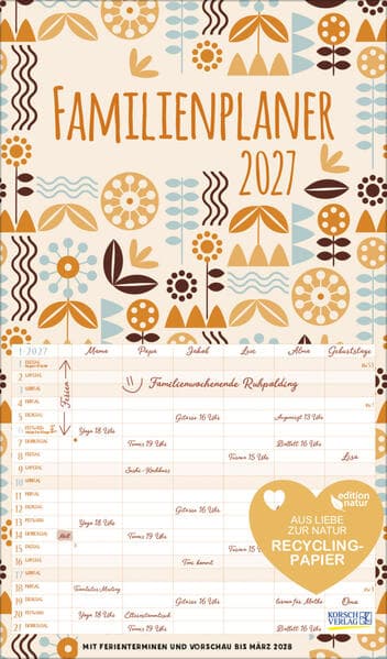 Familienplaner Recyclingpapier 2027