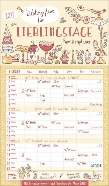 Familienplaner Lieblingspläne für Lieblingstage 2027