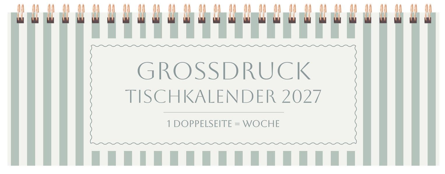 Tischquerkalender Großdruck Streifen 2027