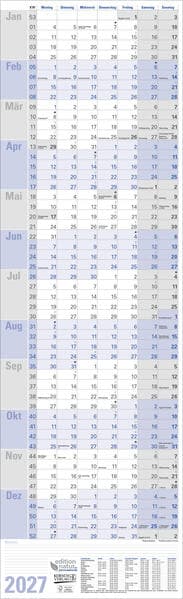 Wandplaner hoch Recyclingpapier Edition Natur 2027