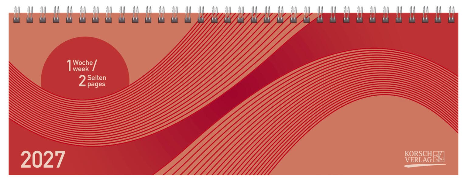 Tischkalender quer Professional Colourlux 2027 rot