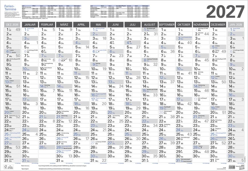 Kleiner Wandtimer 2027