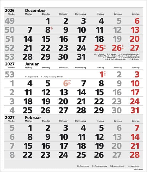 3-Monats-Planer XL Comfort 2027