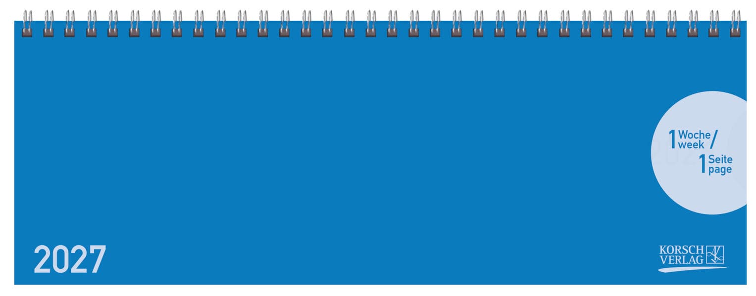 Tischquerkalender Classic Colourlux blau 2027