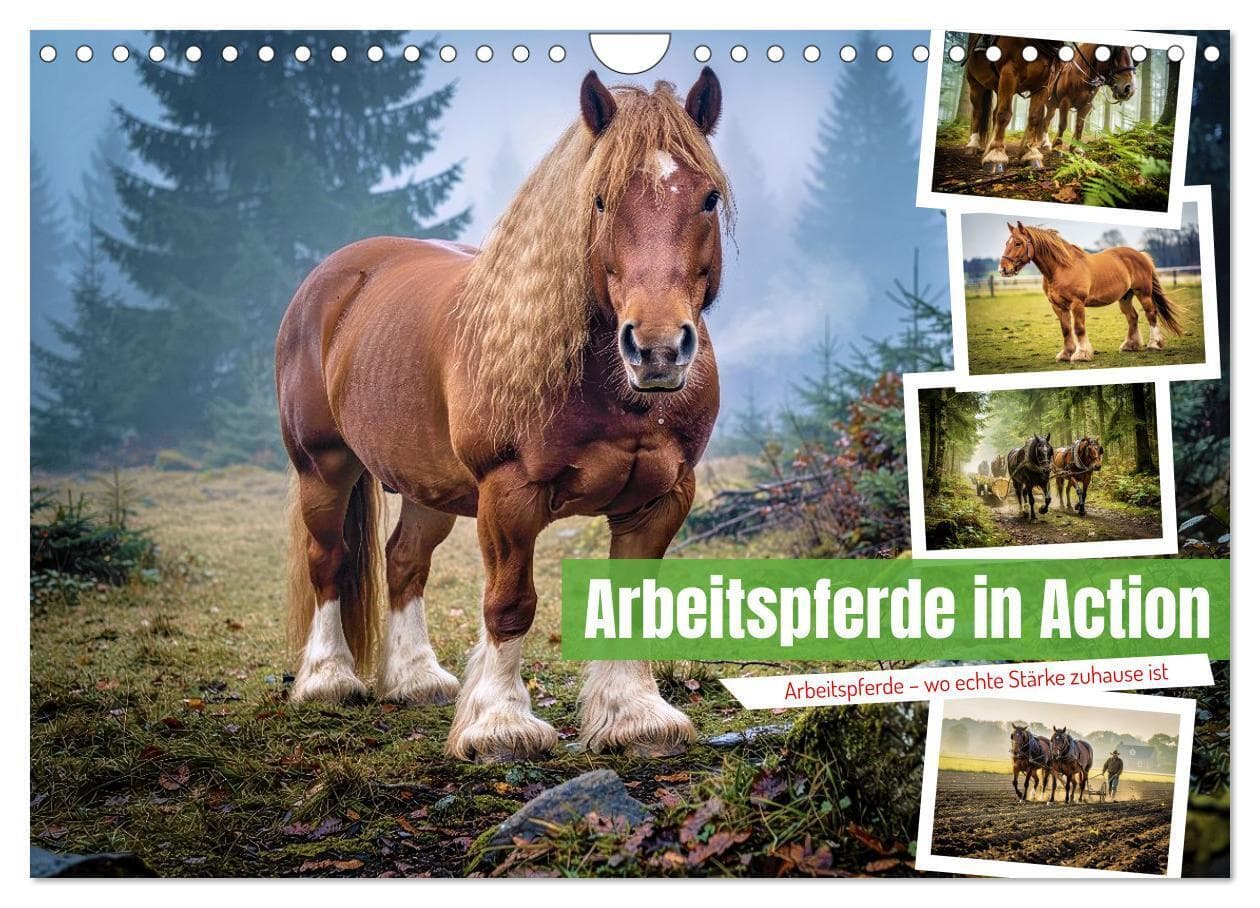 Arbeitspferde in Action (Wandkalender 2027 DIN A4 quer), CALVENDO Monatskalender