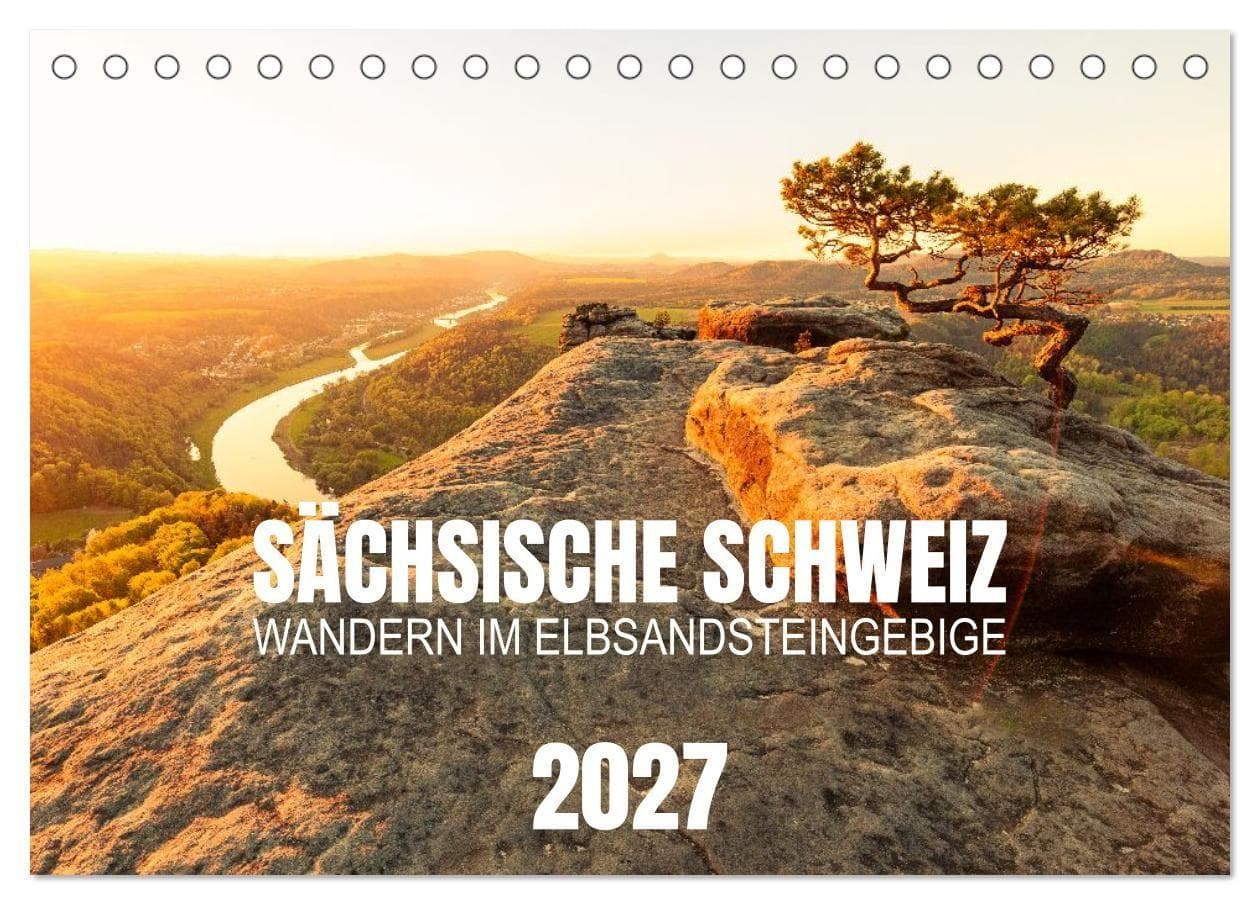 Sächsische Schweiz - Wandern im Elbsandsteingebirge (Tischkalender 2027 DIN A5 quer), CALVENDO Monatskalender