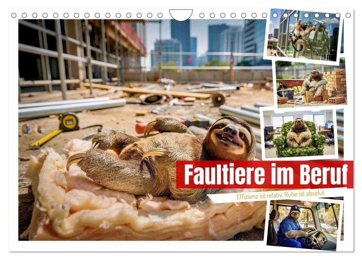 Faultiere im Beruf (Wandkalender 2027 DIN A4 quer), CALVENDO Monatskalender