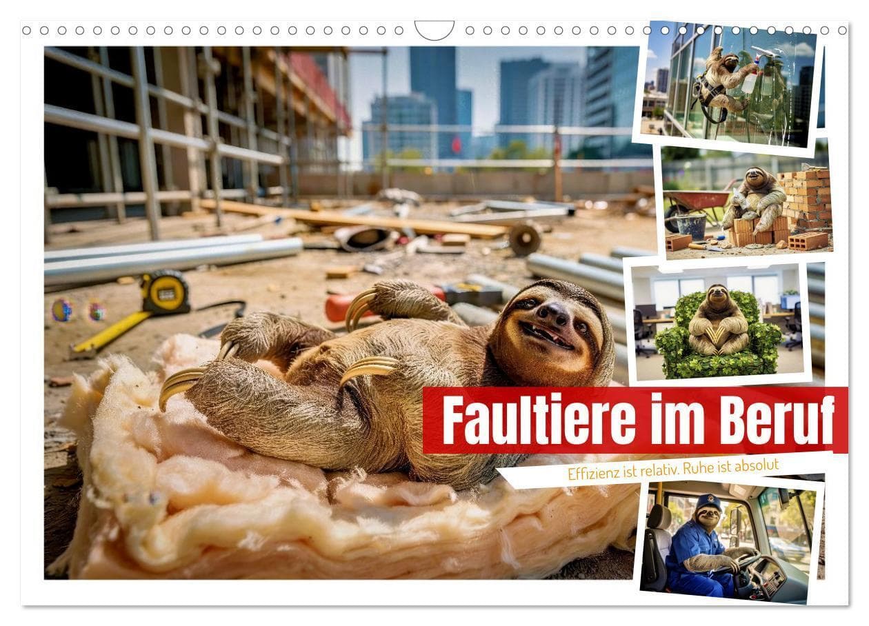Faultiere im Beruf (Wandkalender 2027 DIN A3 quer), CALVENDO Monatskalender