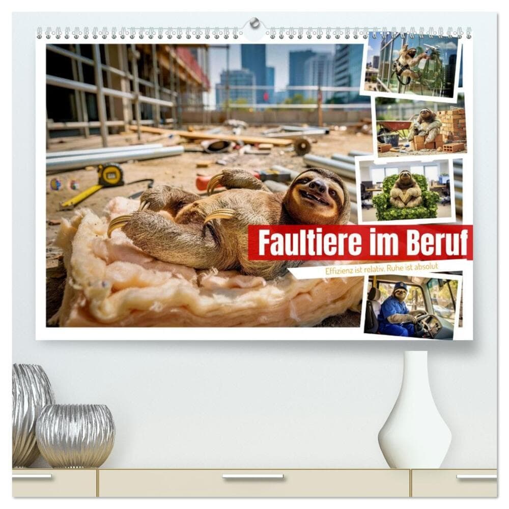 Faultiere im Beruf (hochwertiger Premium Wandkalender 2027 DIN A2 quer), Kunstdruck in Hochglanz