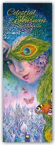 Josephine Wall, Celestial Journeys - Slimline-Kalender 2027 - Original Flame Tree Publishing-Kalender Slimeline [Kalender]