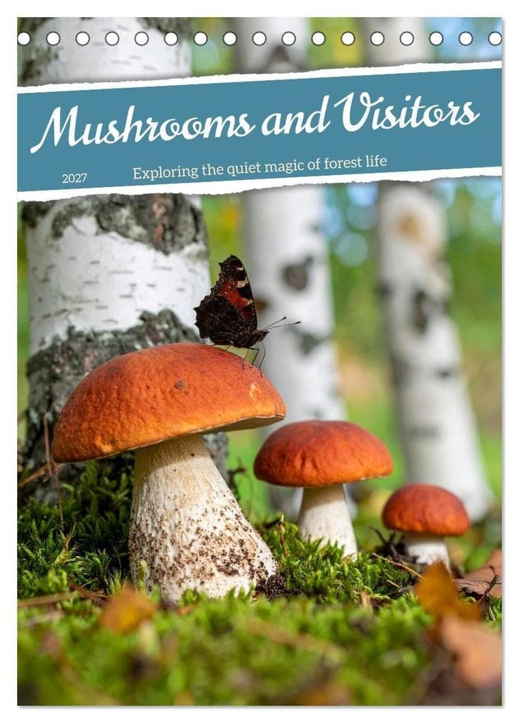 Mushrooms and Visitors (Desk Calendar 2027 DIN A5 portrait), CALVENDO 12 Month DeskCalendar