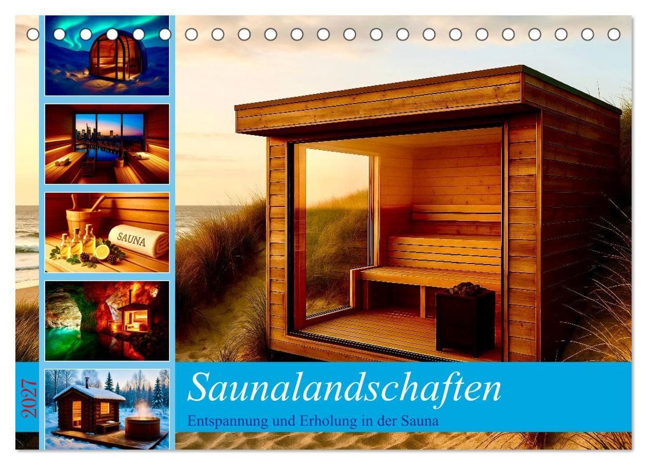 Saunalandschaften (Tischkalender 2027 DIN A5 quer), CALVENDO Monatskalender