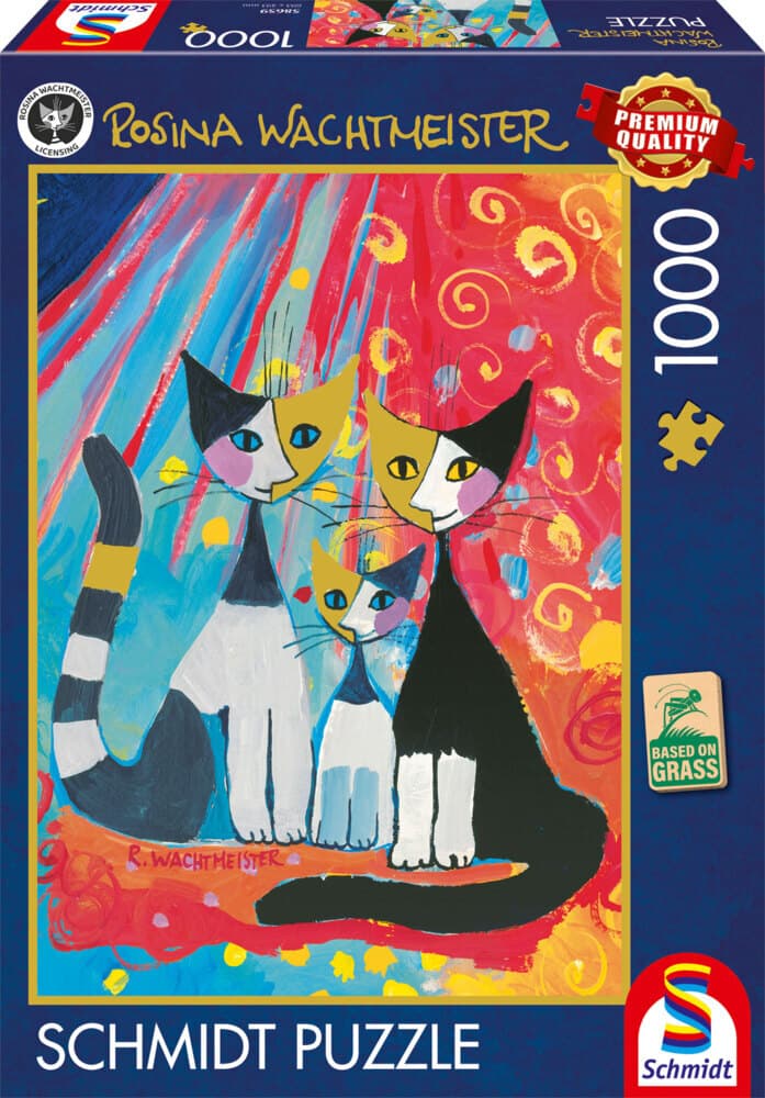 Glückliche Katzenfamilie
