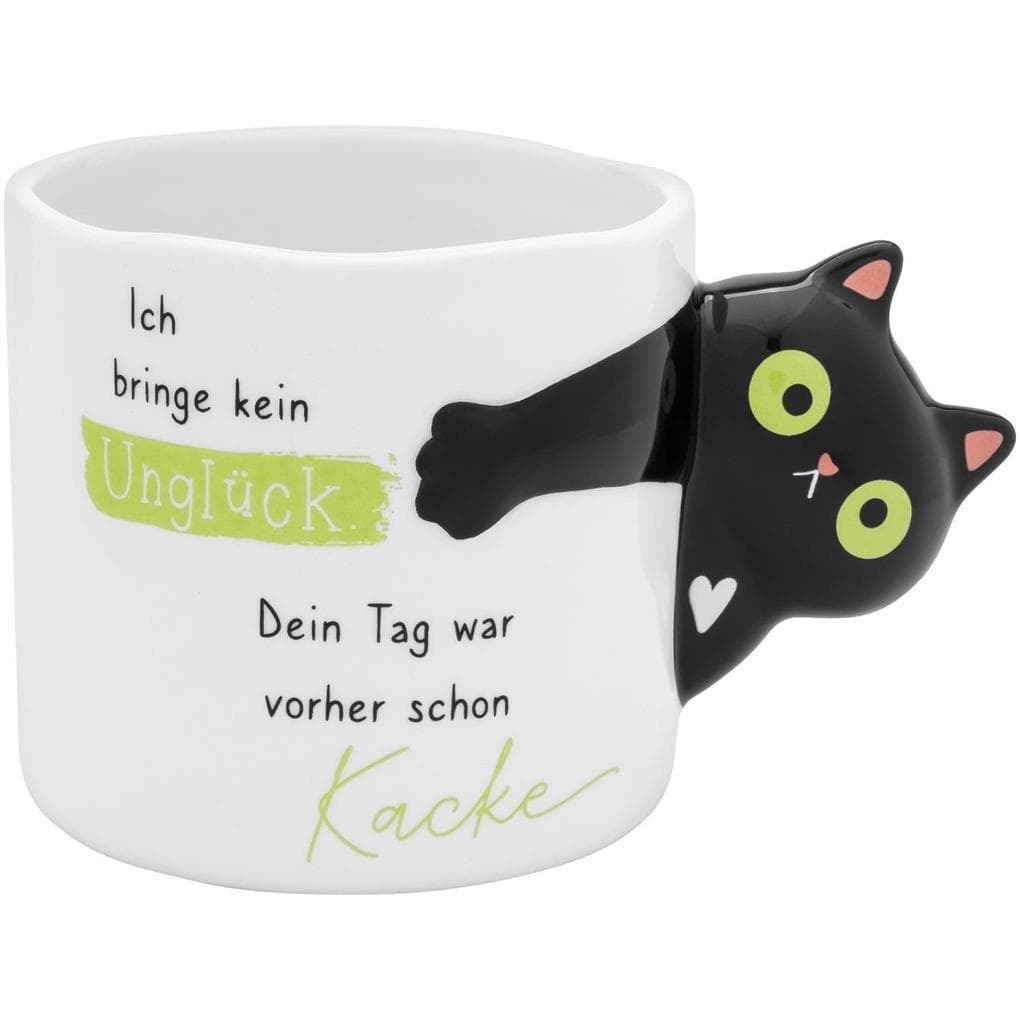 Figürliche Tasse Katze "Ich bringe kein Unglück..."