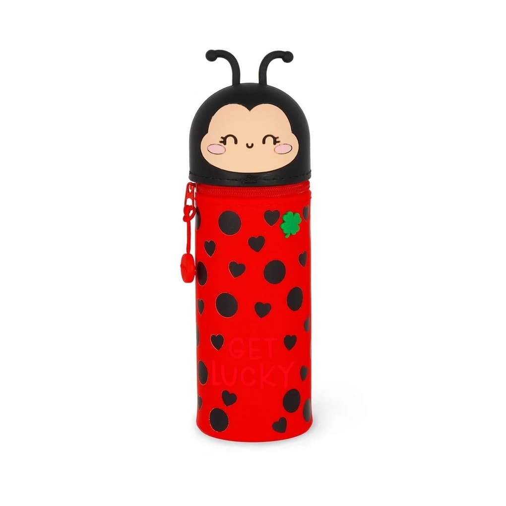 Legami 2-in-1-Federmäppchen aus Silikon Ladybug äGet Lucky, Marienkäfer