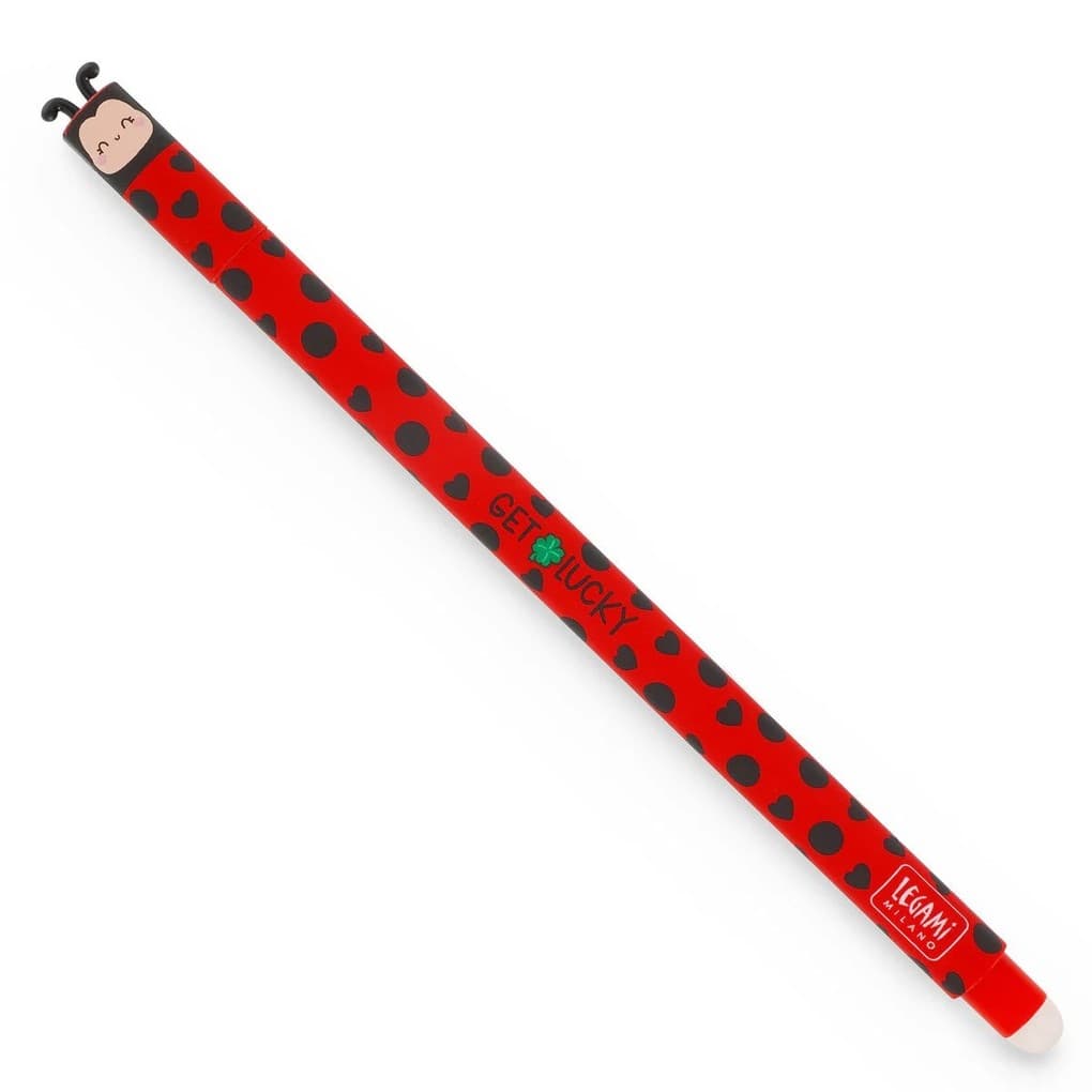 Legami Löschbarer Gelstift Ladybug äGet Lucky - Erasable Pen, Marienkäfer